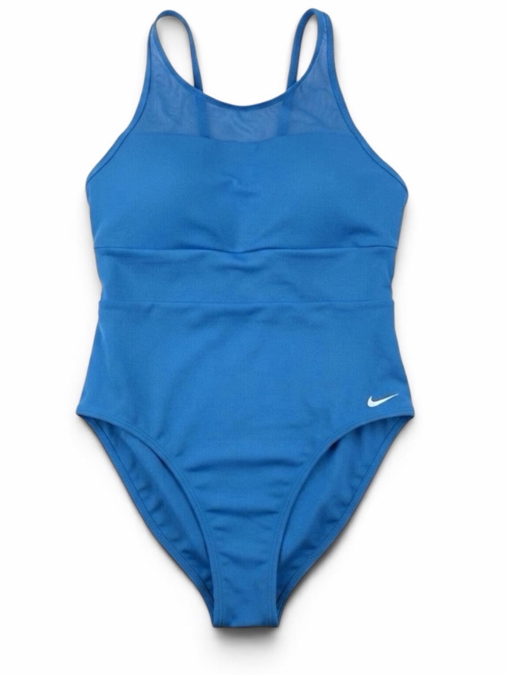 Nike Women's One Piece Mesh V Back Swimsuit Blue NESSG378, Size L